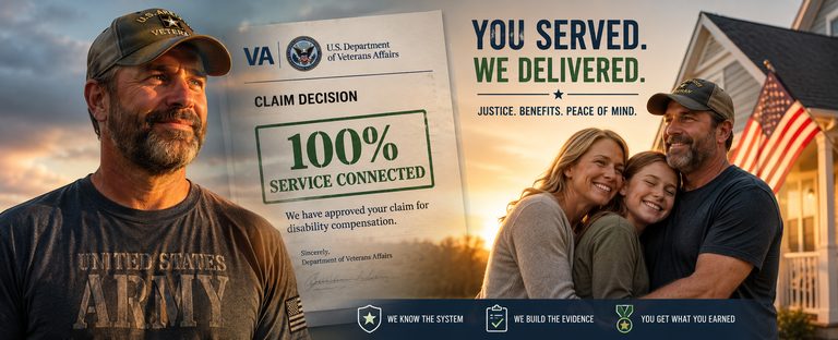 A military veteran meeting with his attorney