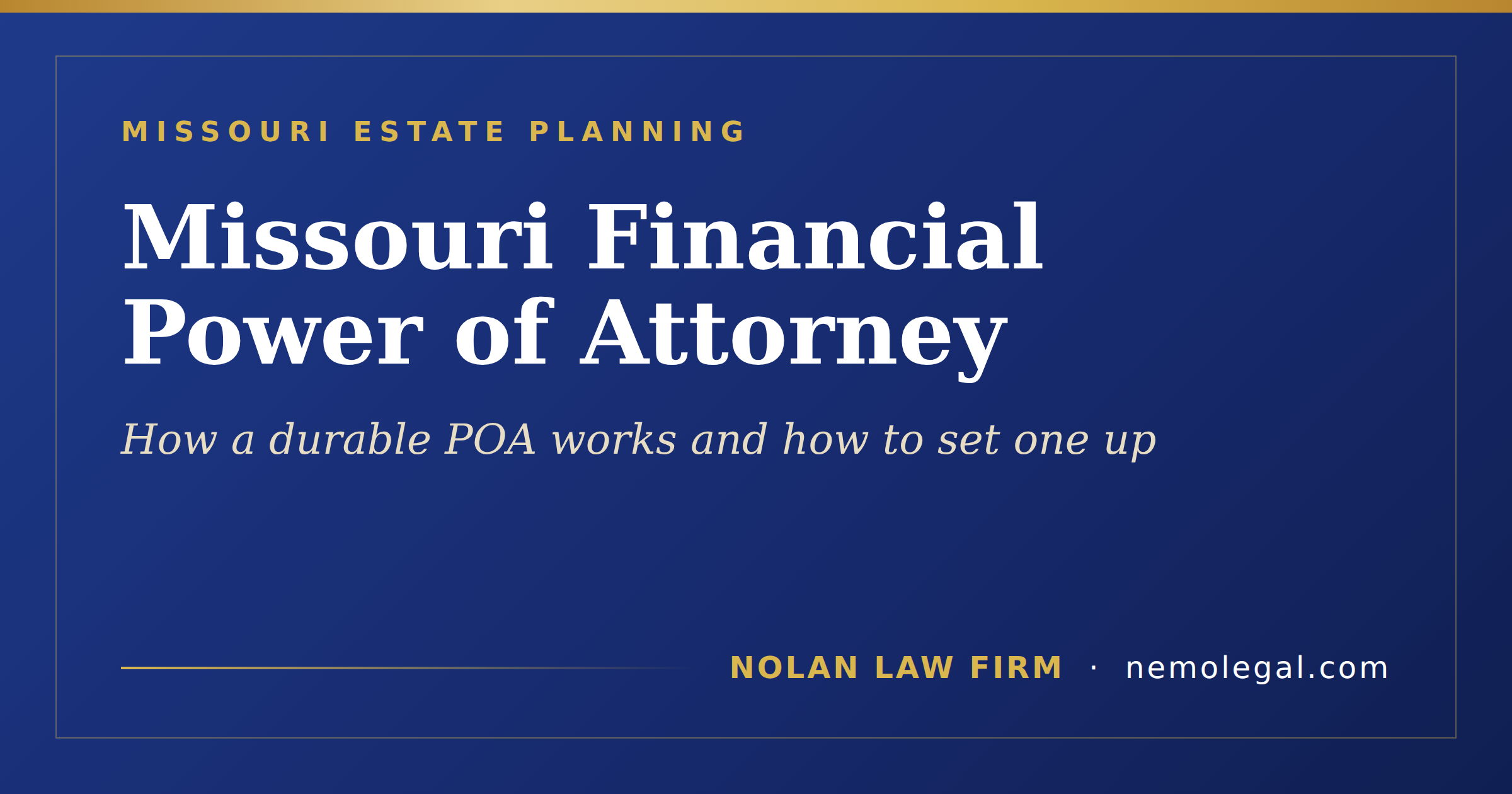Missouri financial power of attorney branded card